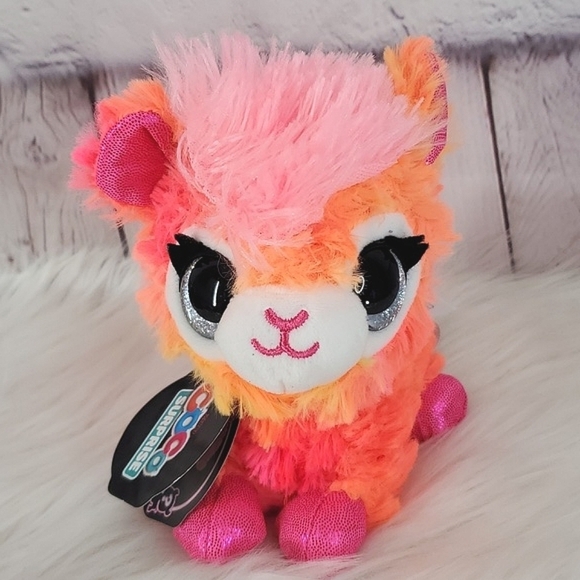 Coco Surprise Other - 🆕️NWT Zuru Coco Surprise Neon Juno Orange Llama Plush Stuffed Animal Toy